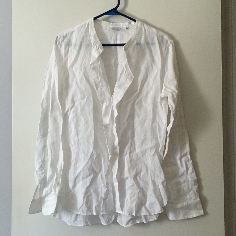 ASPESI Italy White Pure Linen Blouse 40 S / M